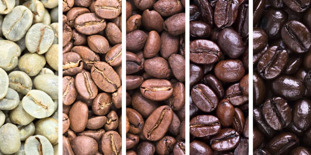 قهوه روبوستا با درجه‌های رست مختلف